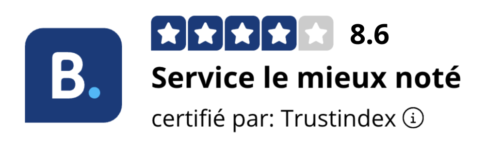 Note Booking 8,6 sur 10, certifiée par Trustindex
